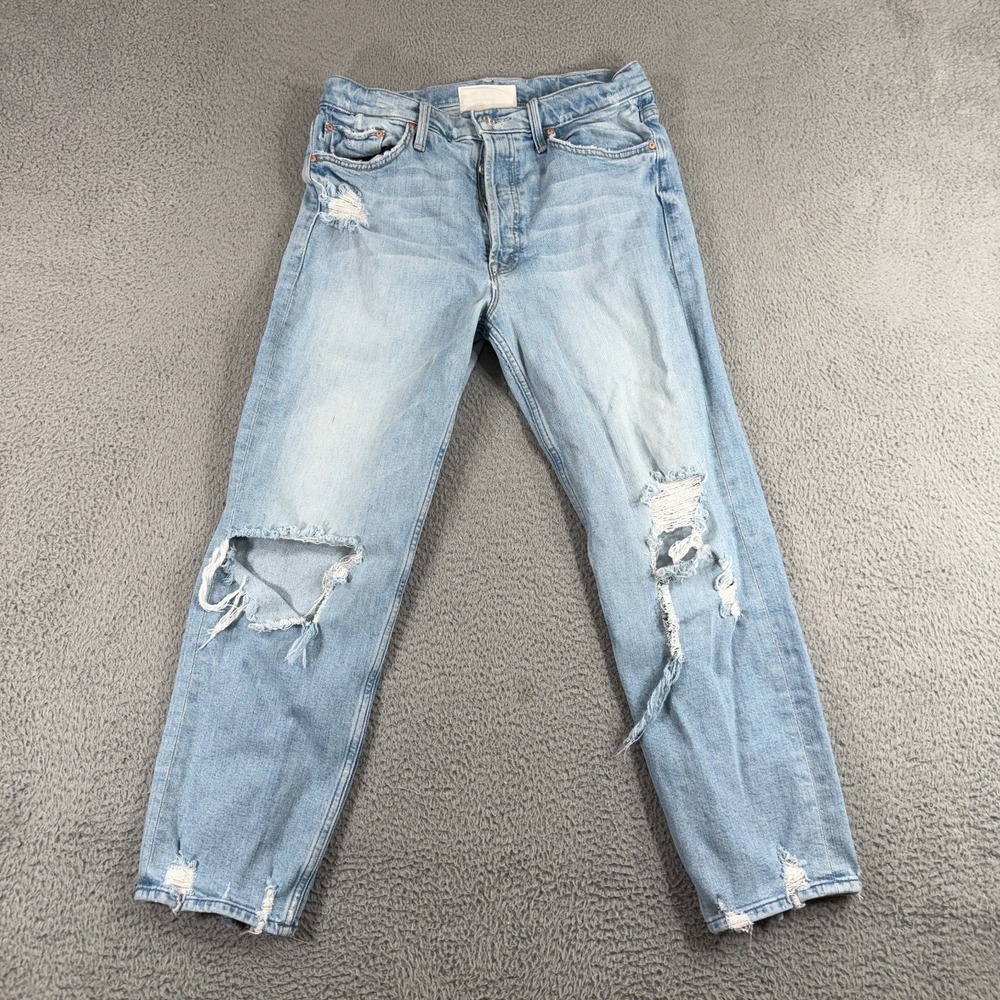 MOTHER Superior The Tomcat High Rise Straight Jeans The Confession Distressed 30